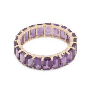 HIRAJULE India 14kt Gold Semi-precious Stone Eternity Band Ring
